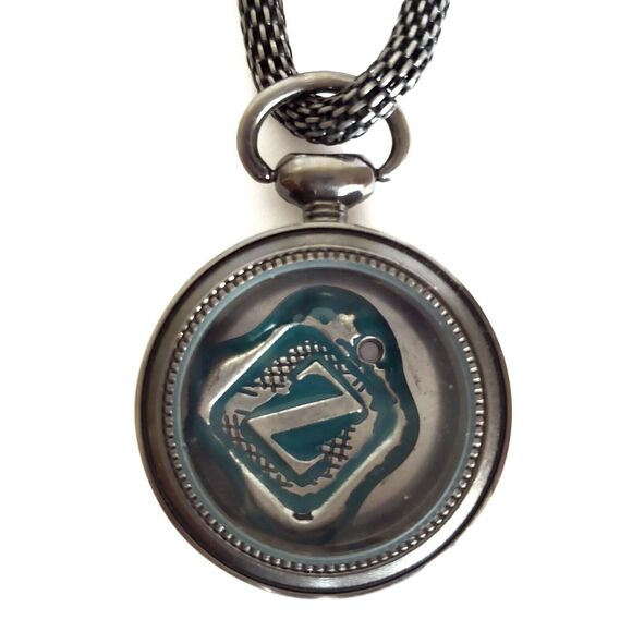 Z charm pocket watch pendant shadowbox necklace gunmetal snake serpent chain - Picture 5 of 5